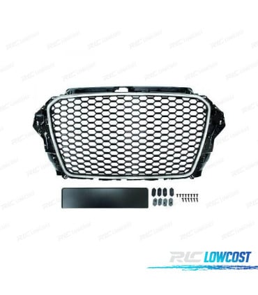 PARRILLA AUDI A3 8V 12-16 LOOK RS3 NEGRO CROMO ABS