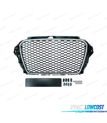 PARRILLA AUDI A3 8V 12-16 LOOK RS3 NEGRO CROMO