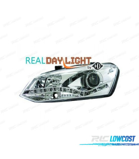 FAROS VOLKSWAGEN VW POLO 3 5 TRG 10-14 DRL CROMO