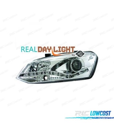 FAROS VOLKSWAGEN VW POLO 3 5 TRG 10-14 DRL CROMO