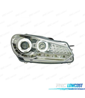 FAROS PARA VOLKSWAGEN VW GOLF VI LIMOUSINE 08-12 FONDO CROMO