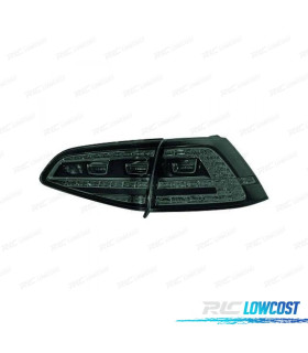PILOTOS LED CROMO OSCUROS PARA VOLKSWAGEN VW GOLF VII LIMOUSINE 12-17