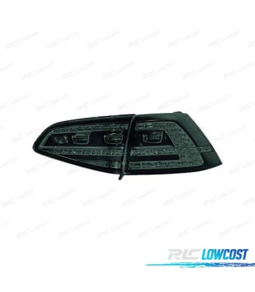 PILOTOS LED CROMO OSCUROS PARA VOLKSWAGEN VW GOLF VII LIMOUSINE 12-17