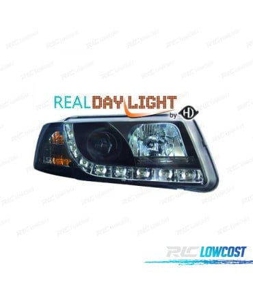 FAROS PARA VOLKSWAGEN VW PASSAT B5 96-00 DRL NEGRO
