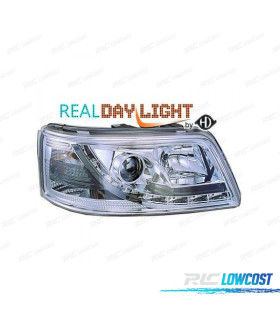 FAROS PARA VOLKSWAGEN VW T5 MULTIVAN CARAVELLE 03-09 DRL CROMO
