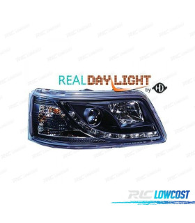 FAROS PARA VOLKSWAGEN VW T5 MULTIVAN CARAVELLE 03-09 DRL NEGRO