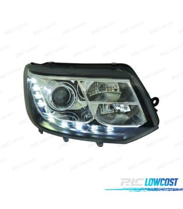 FAROS PARA VOLKSWAGEN VW T5 MULTIVAN CARAVELLE 09-15 CROMO NEGRO