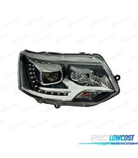 FAROS PARA VOLKSWAGEN VW T5 MULTIVAN CARAVELLE 09-15 NEGRO CROMO