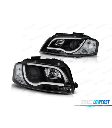 FAROS AUDI A3 8P 03-08 TRU DRL NEGROS