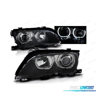FAROS BMW E46 01-05 OJOS ANGEL LED NEGROS