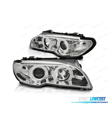 FAROS BMW E46 COUPE CABRIO 03-06 OJOS ANGEL CCFL CROMADOS