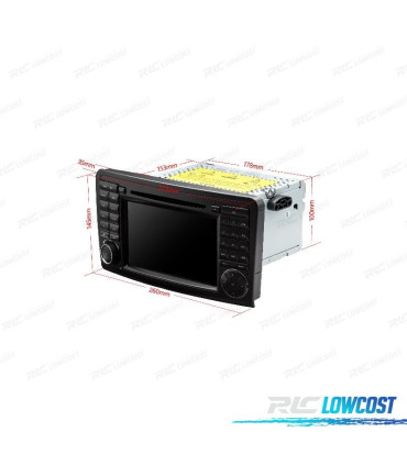 RADIO GPS ANDROID 12 PARA MERCEDES ML W164 GL X164