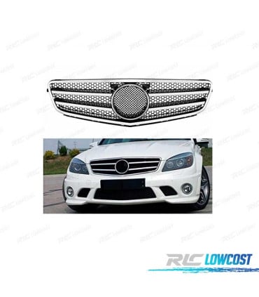 PARRILLA MERCEDES W204 07-11 LOOK AMG CROMO PLATA