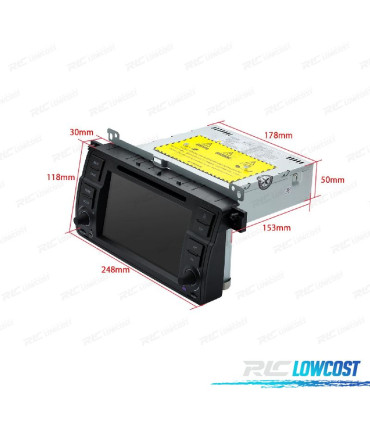RADIO GPS ANDROID 14 PARA BMW E46 4GB RAM 64GB ROM DVD