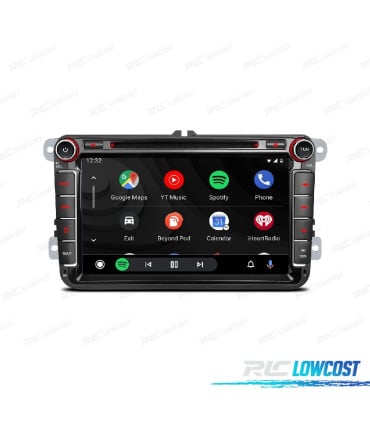 RADIO GPS ANDROID 12 PARA VOLKSWAGEN VW SEAT SKODA MULTIMEDIA DVD