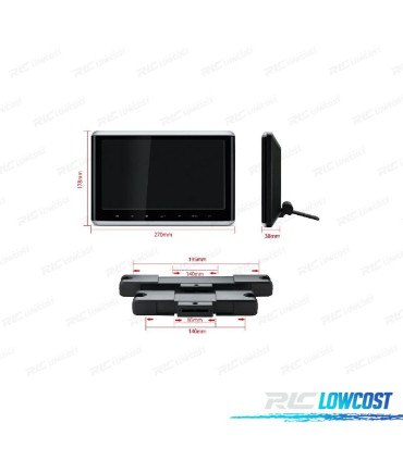 PANTALLA REPOSACABEZAS MULTIMEDIA HD DE 10,2 "