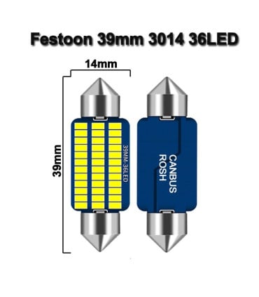 BOMBILLA LED C10W FESTOON 39MM 36LED