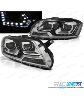 FAROS VOLKSWAGEN VW PASSAT B7 10-14 LUZ DIURNA FONDO NEGRO H7+H7