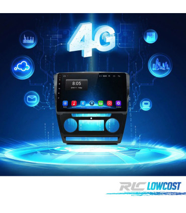 RADIO GPS ANDROID 10 PARA SKODA OCTAVIA 08-13 TACTIL HD