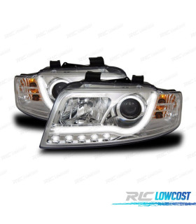 FAROS AUDI A4 B6 00-04 LUZ DIURNA TUBE LIGHT FONDO CROMO