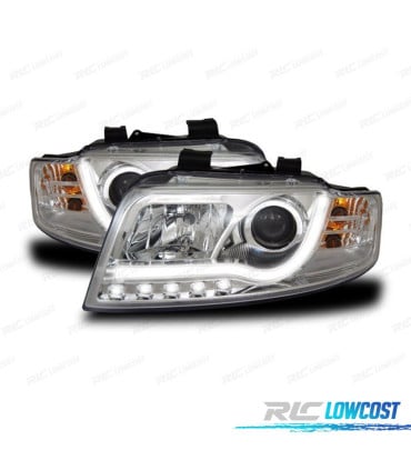 FAROS AUDI A4 B6 00-04 LUZ DIURNA TUBE LIGHT FONDO CROMO