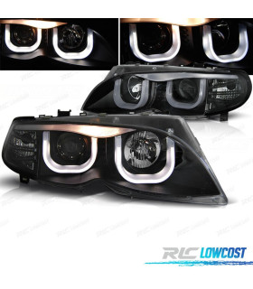 FAROS BMW E46 01-05 OJOS ANGEL TUBE LIGHT LED U FONDO NEGRO