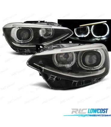 FAROS BMW F20 21 OJOS ANGEL LED FONDO NEGRO