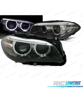FAROS BMW F10 F11 10-13 XENON OJOS ANGEL LED LOOK LCI FONDO NEGRO