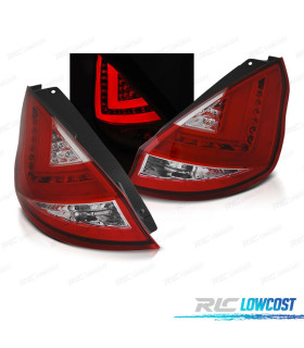 PILOTOS FORD FIESTA MK7 12-17 LIGHT BAR ROJO CROMO