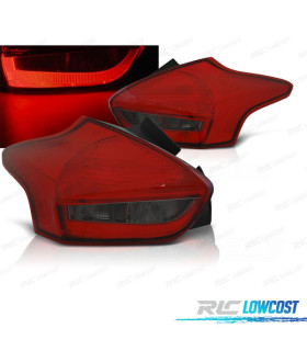PILOTOS FORD FOCUS 3 HATCHBACK 14- LED BAR ROJO AHUMADO
