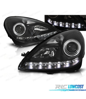 FAROS MERCEDES CLASE SLK R171 04-11 LUZ DIURNA LED FONDO NEGRO