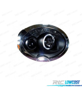FAROS MINI COOPER R50 R52 R53 01-06 OJOS ANGEL LED FONDO NEGRO