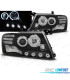FAROS MITSUBISHI PAJERO V60 00-06 OJOS ANGEL LED NEGROS