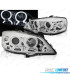 FAROS PARA OPEL ASTRA G 97-04 OJOS ANGEL CCFL FONDO CROMO