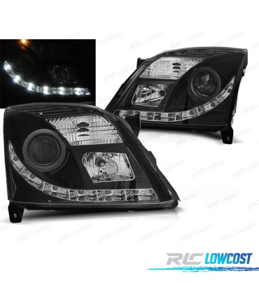 FAROS OPEL VECTRA C 02-05 TRU DRL FONDO NEGRO