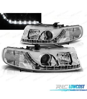 FAROS SEAT LEON TOLEDO 1M 99-05 LUZ DIURNA FONDO CROMO