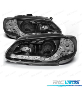 FAROS RENAULT MEGANE 96-99 LUZ DIURNA LED FONDO NEGRO