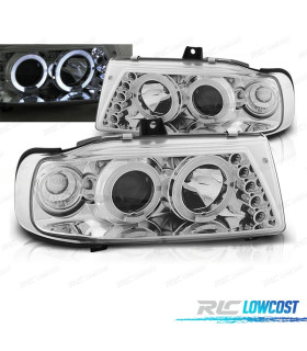 FAROS SEAT IBIZA CORDOBA 6K 93-99 OJOS ANGEL FONDO CROMO
