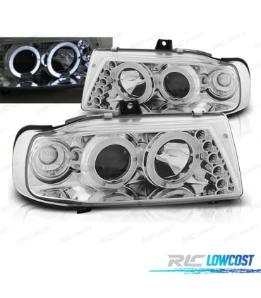 FAROS SEAT IBIZA CORDOBA 6K 93-99 OJOS ANGEL FONDO CROMO