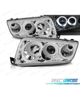 FAROS SKODA FABIA 99-07 OJOS ANGEL FONDO CROMO