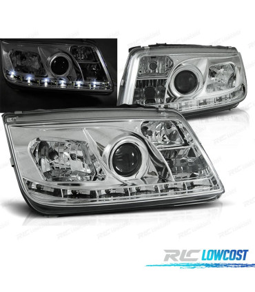FAROS PARA VOLKSWAGEN VW BORA 98-05 FONDO CROMO