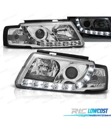 FAROS VOLKSWAGEN VW PASSAT B5 3B 96-00 LUZ DIURNA TRU DRL CROMADO