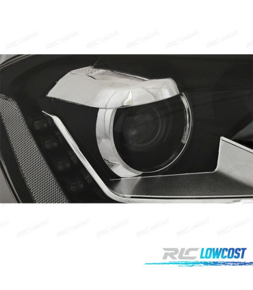 FAROS VOLKSWAGEN VW PASSAT B7 10-14 LUZ DIURNA FONDO NEGRO H7+H7