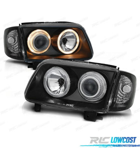 FAROS VOLKSWAGEN VW POLO 6N2 99-01 OJOS ANGEL FONDO NEGRO