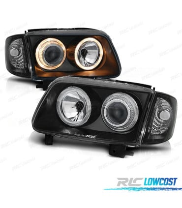 FAROS VOLKSWAGEN VW POLO 6N2 99-01 OJOS ANGEL FONDO NEGRO