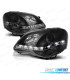 FAROS PARA VOLKSWAGEN VW POLO 9N3 05-09 LUZ DIURNA FONDO NEGRO
