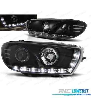 FAROS PARA VOLKSWAGEN VW SCIROCCO 08-14 LUZ DIURNA FONDO NEGRO
