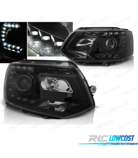 FAROS PARA VOLKSWAGEN VW T5 10-15 TRU DRL NEGROS