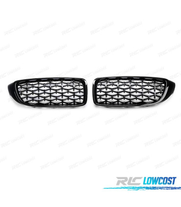 PARRILLAS BMW F32 F33 F36 LOOK M4 DIAMANTE NEGRO CROMO