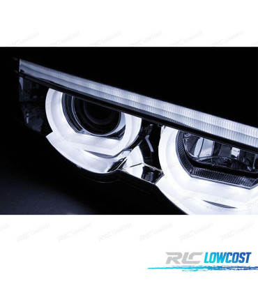 FAROS OJOS ANGEL BMW SERIE 7 E38 94-01 FONDO CROMO
